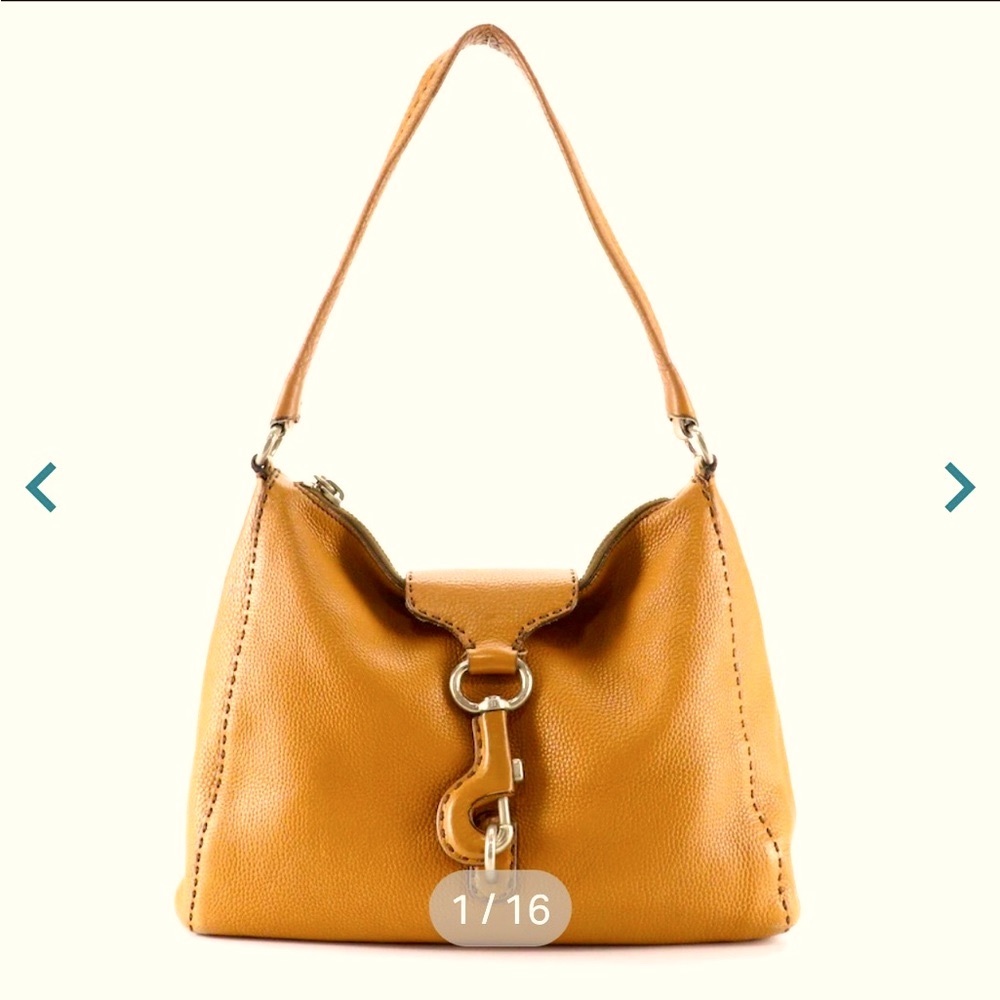 Limited Edition Vintage Prada Shoulder BagBrown Pebbled Leather Oversized Clasp